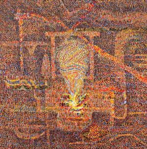 Abstract acrylic painting titled 'Untitled 5', 24x24 inches, by artist Amit Kshirsagar on Canvas