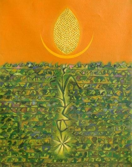 contemporary oil painting titled 'Untitled 5', 33x27 inches, by artist Kuldeep Karagaonkar on Canvas