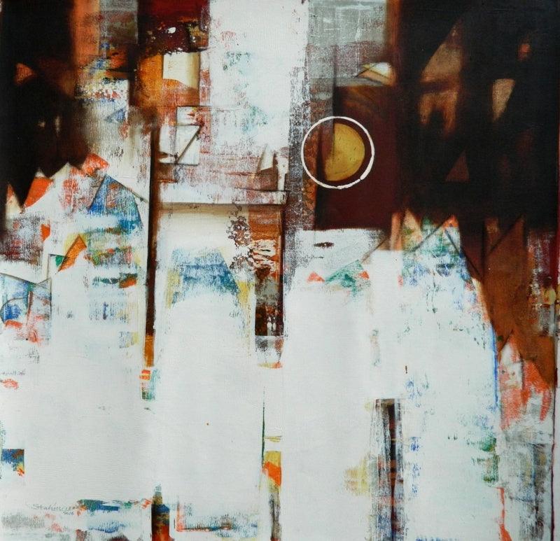 Abstract acrylic painting titled 'Untitled 5', 24x24 inches, by artist Stalin Joseph on Canvas