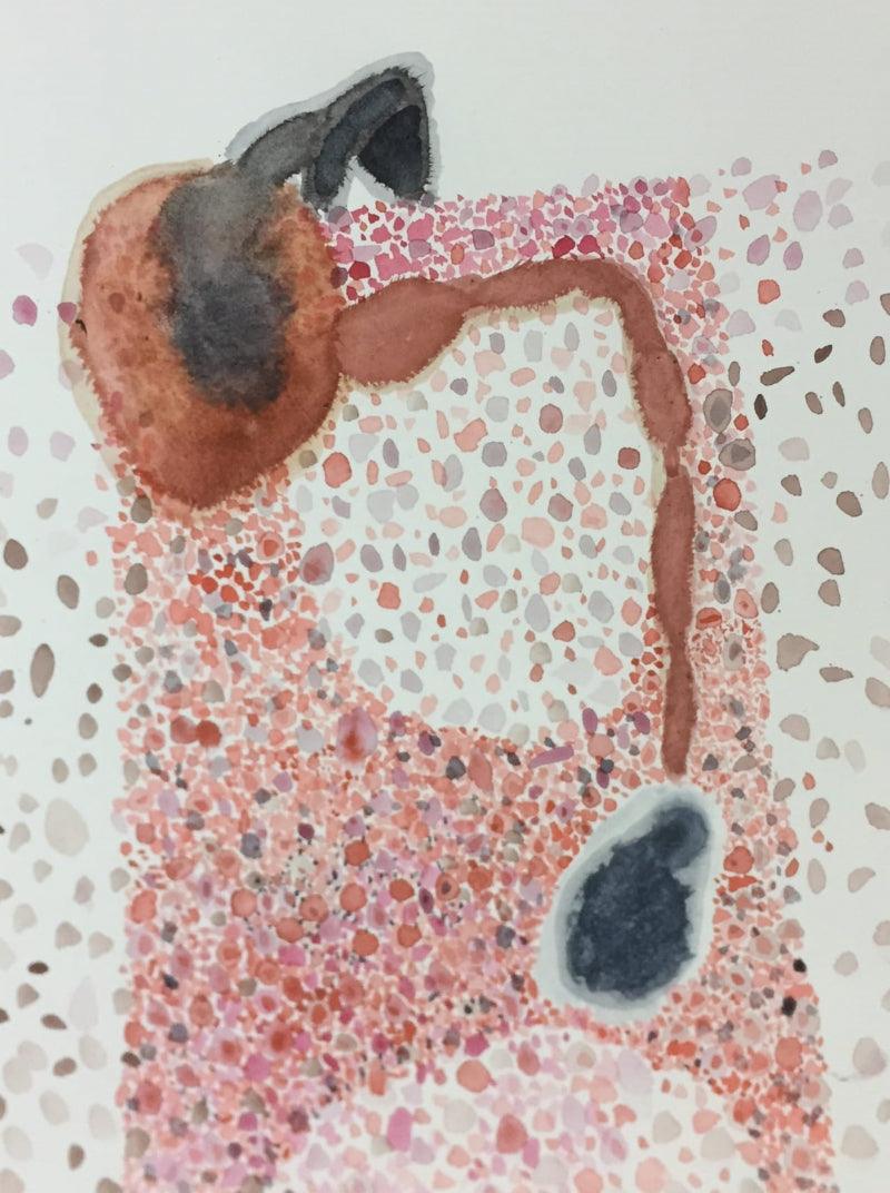 Abstract watercolor painting titled 'Untitled 5', 35x27 inches, by artist Bhanu Prakash on Paper