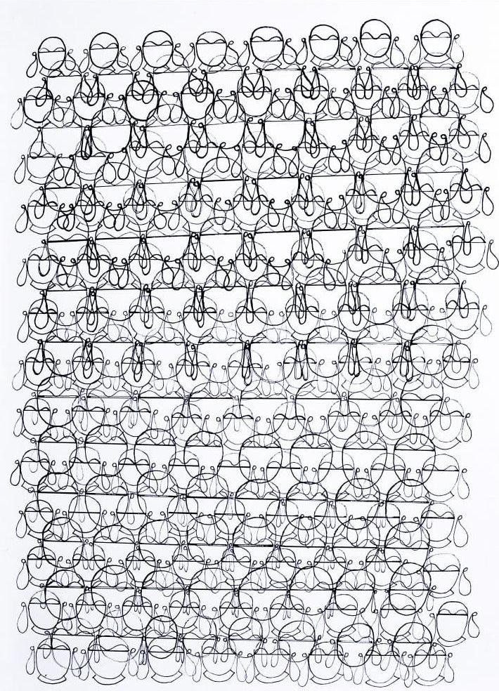 contemporary mixed media drawing titled 'Untitled 5', 17x12 inches, by artist Krishnaprakash Vasant Martand on Canson Paper