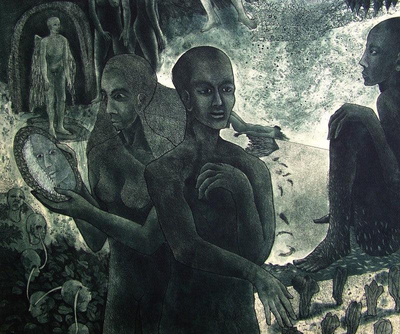 contemporary printmaking titled 'Untitled 5', 22x30 inches, by artist Rakesh Bani on Paper