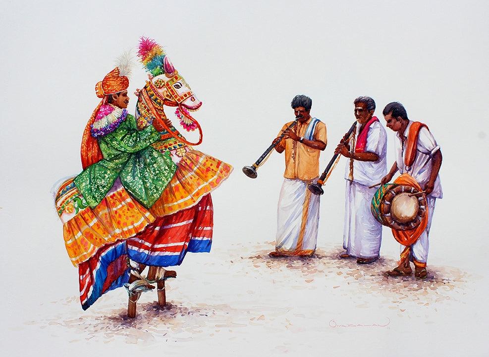 Figurative oil painting titled 'Untitled 5', 20x30 inches, by artist Siva Balan on Canvas