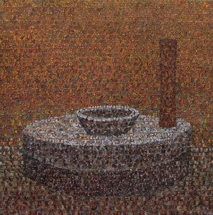 contemporary oil painting titled 'Untitled 5', 18x18 inches, by artist Kuldeep Karagaonkar on Canvas