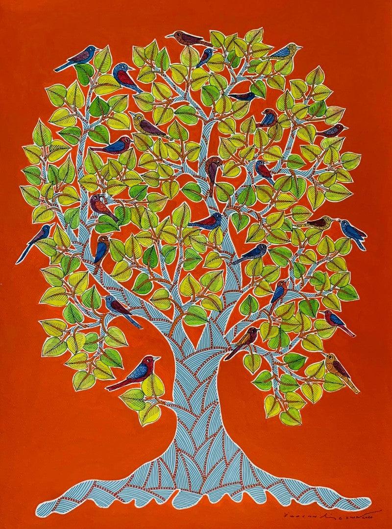 Nature acrylic painting titled 'Untitled 5', 30x22 inches, by artist Venkat Shyam on Acid Free Paper