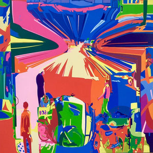 contemporary acrylic painting titled 'Untitled 5', 48x48 inches, by artist George Martin on Canvas