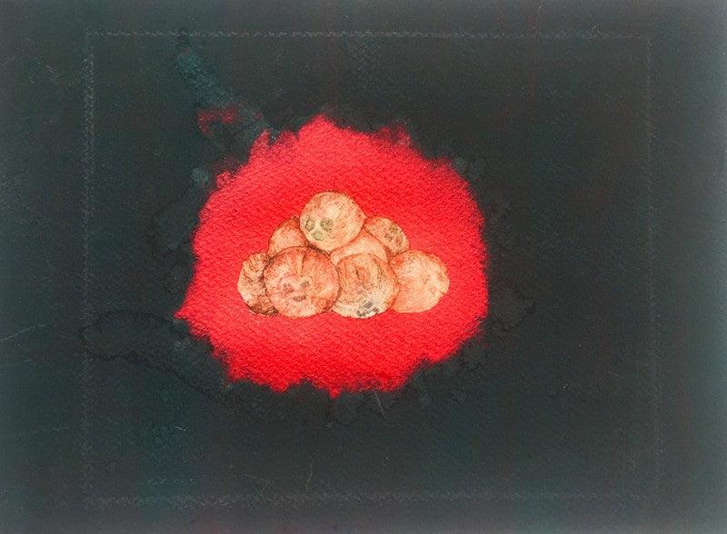 Still-life mixed media painting titled 'Untitled 5', 9x11 inches, by artist Midhun Gopi on Paper