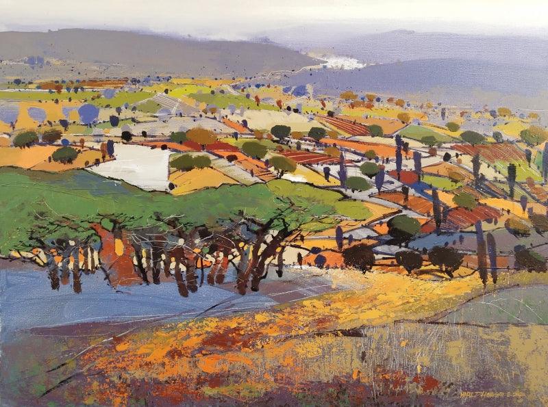 Cityscape acrylic painting titled 'Untitled 5', 30x40 inches, by artist Hari Dhongade on Canvas