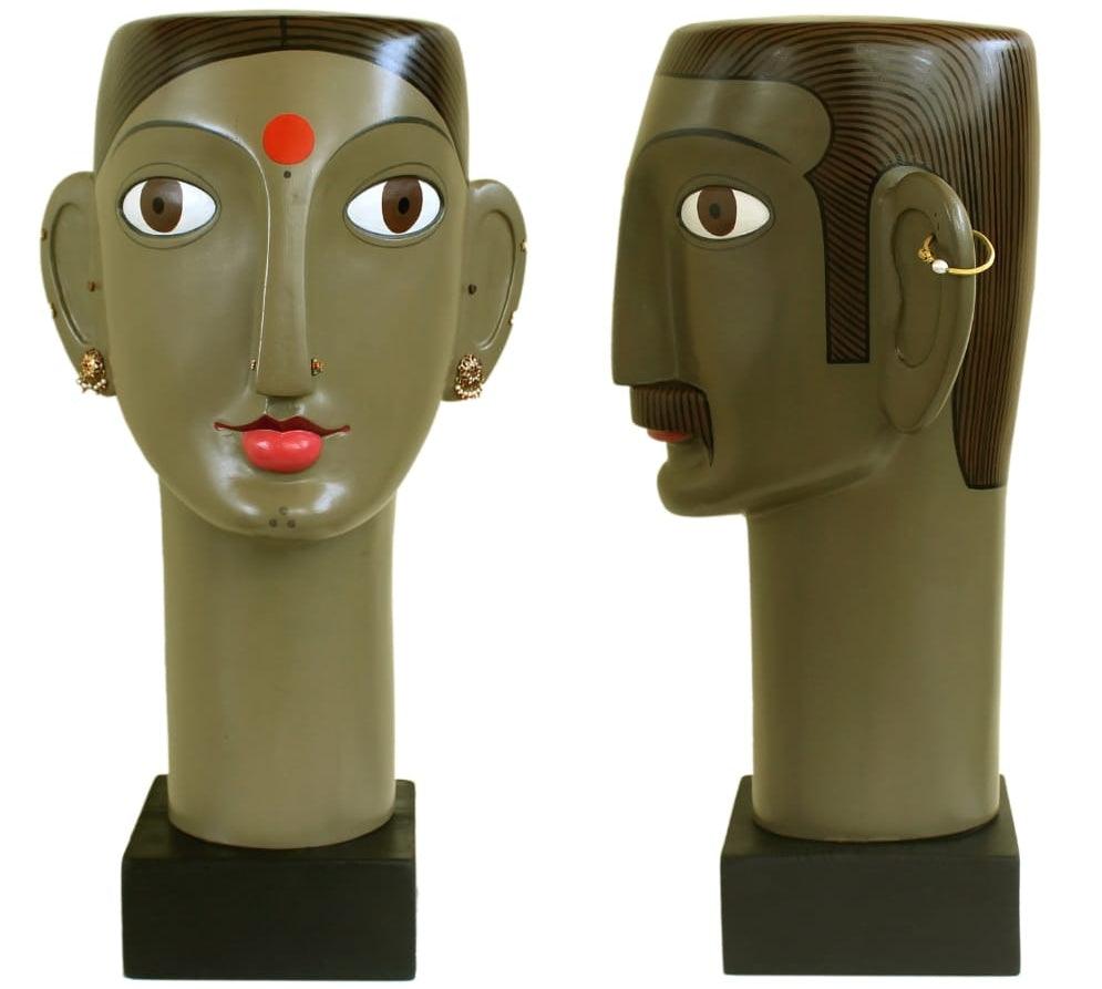 Figurative sculpture titled 'Untitled 5', 18x10x13 inches, by artist Narsimlu Kandi on Fiberglass