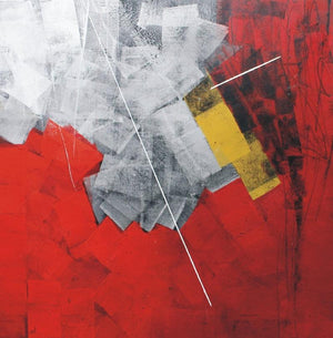 Abstract oil painting titled 'Untitled 51', 36x34 inches, by artist Sudhir Talmale on Canvas