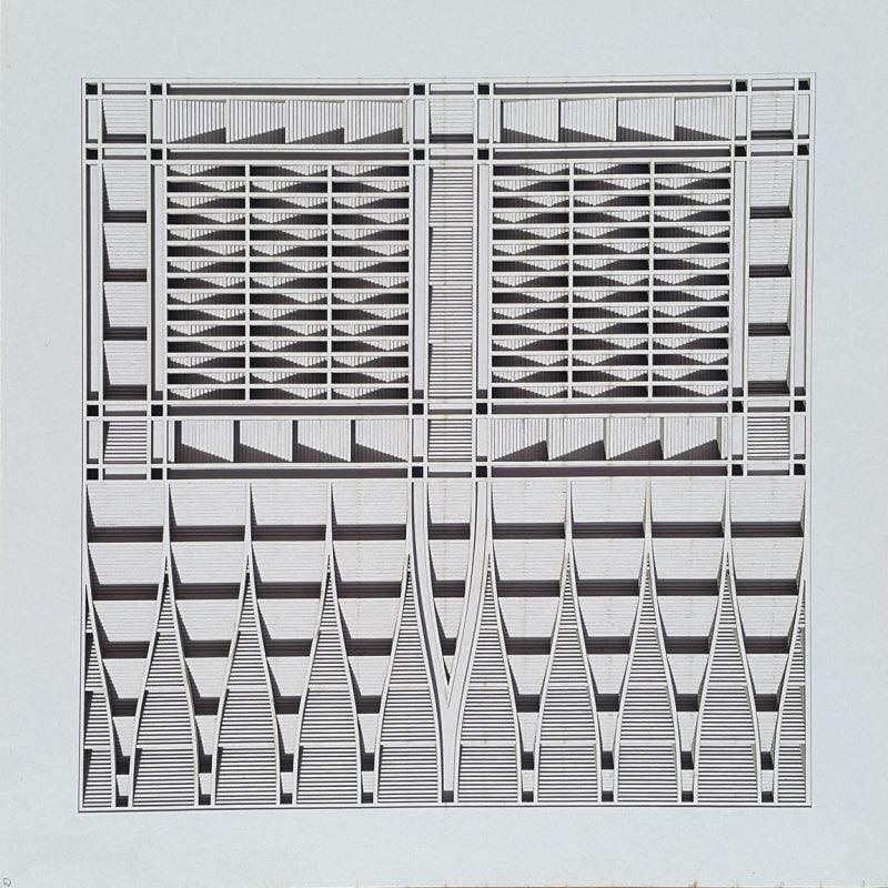 Abstract mixed media titled 'Untitled 53', 24x24 inches, by artist Ravi Shankar on Paper