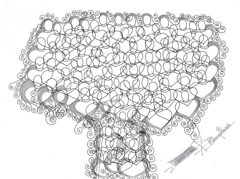Abstract mixed media drawing titled 'Untitled 54', 11x15 inches, by artist Krishnaprakash Vasant Martand on Canson Paper
