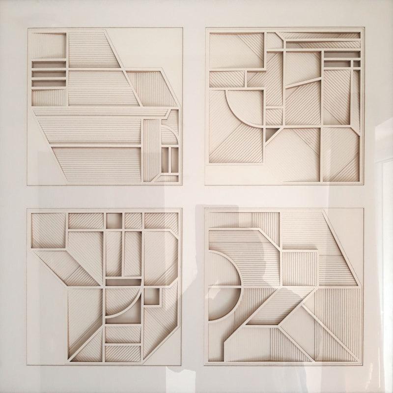 Abstract mixed media titled 'Untitled 55', 24x24 inches, by artist Ravi Shankar on Paper