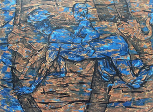 Figurative oil painting titled 'Untitled 58', 54x72 inches, by artist Santosh Patil on Canvas