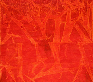 Abstract oil painting titled 'Untitled 6', 48x54 inches, by artist Mahesh Jagtap on Linen