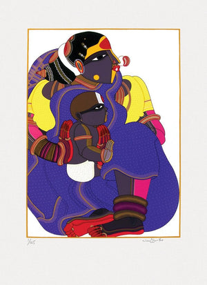 Figurative serigraphs painting titled 'Untitled 6', 30x22 inches, by artist Thota Vaikuntam on Paper