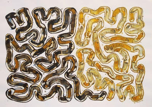 Abstract acrylic painting titled 'Untitled 6', 26x36 inches, by artist Rajesh Shah on Acid Free Paper