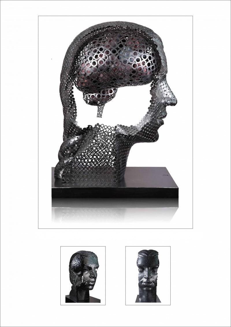 Figurative sculpture titled 'Untitled 6', 76x48x28 inches, by artist Prabhakar Singh on Iron, Frp