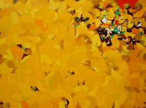 Abstract oil painting titled 'Untitled 6', 36x48 inches, by artist Yogesh Murkute on Canvas