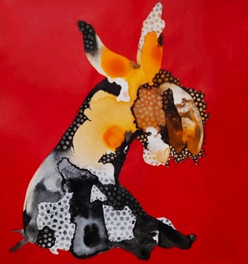 Abstract acrylic painting titled 'Untitled 6', 48x36 inches, by artist Huma Khan on Canvas