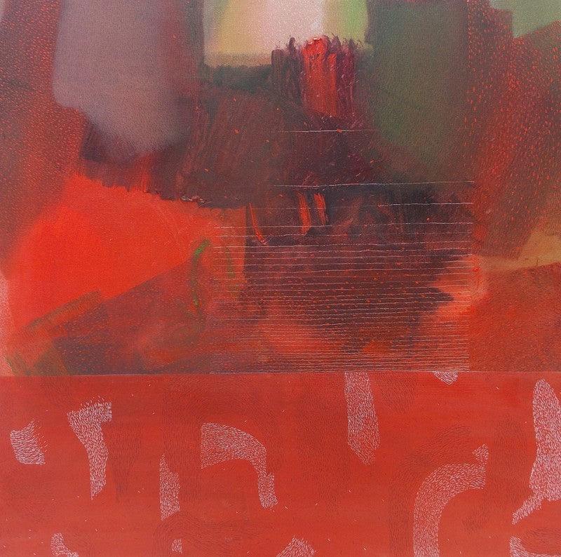 Abstract acrylic painting titled 'Untitled 6', 36x36 inches, by artist Mohd Majeed Mansoori on Canvas