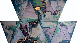 Abstract mixed media painting titled 'Untitled 6', 24x36 inches, by artist Vanchha Dixit on Paper