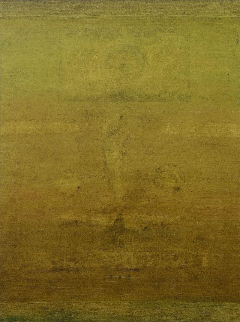 Abstract oil painting titled 'Untitled 6', 42x32 inches, by artist Ramesh Thorat on Canvas