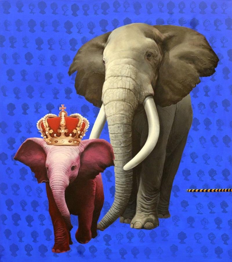 Animals acrylic painting titled 'Untitled 6', 54x48 inches, by artist Amit Kumar on Canvas