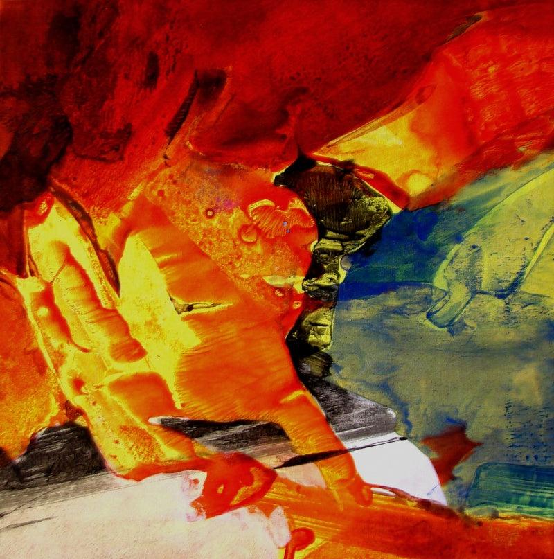 Abstract acrylic painting titled 'Untitled 6', 12x12 inches, by artist Dnyaneshwar Ingle on Canvas