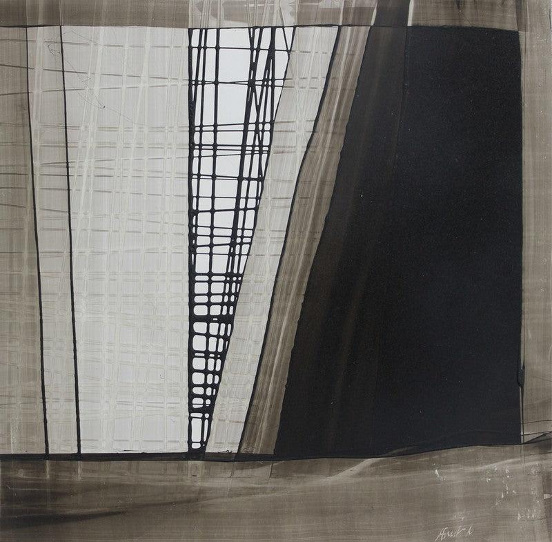 Abstract ink drawing titled 'Untitled 6', 8x8 inches, by artist Amit Thorat on Paper