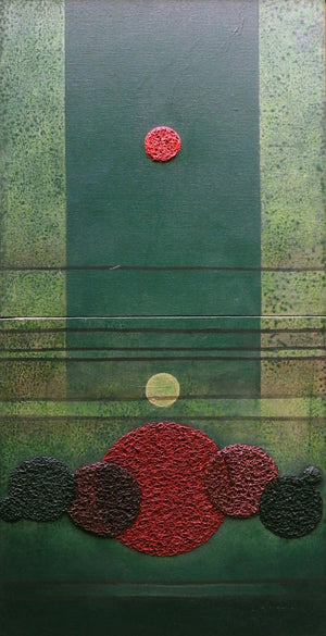 Abstract acrylic painting titled 'Untitled 6', 36x18 inches, by artist Anamika Kuchan on Canvas