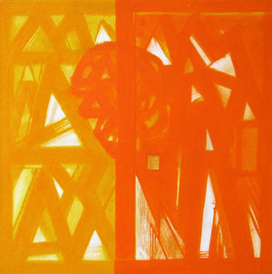 Abstract acrylic painting titled 'Untitled 6', 12x12 inches, by artist Ramesh Anand on Canvas