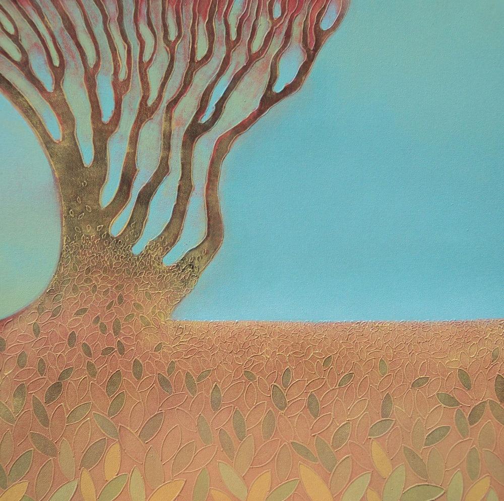 Nature acrylic painting titled 'Untitled 6', 27x27 inches, by artist Shivaji Chavan on Canvas