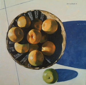 Still-life oil painting titled 'Untitled 6', 18x12 inches, by artist Avinash Satpute on Canvas