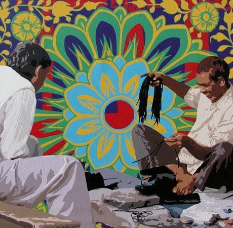 Figurative acrylic painting titled 'Untitled 63', 36x36 inches, by artist Sohan Jakhar on Canvas