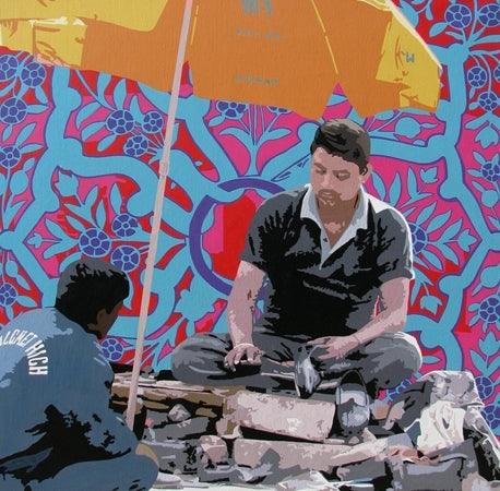 Figurative acrylic painting titled 'Untitled 66', 36x36 inches, by artist Sohan Jakhar on Canvas