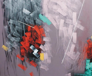 Abstract oil painting titled 'Untitled 66', 36x48 inches, by artist Sudhir Talmale on Canvas