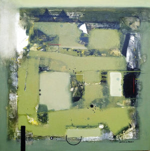 Abstract acrylic painting titled 'Untitled 7', 30x30 inches, by artist Sachin Pakhale on Canvas