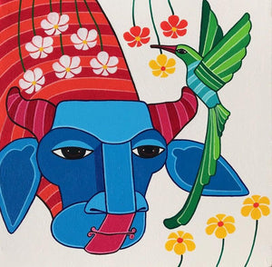 Animals acrylic painting titled 'Untitled 7', 12x12 inches, by artist Thota Laxminarayana on Canvas