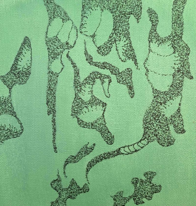 Abstract mixed media painting titled 'Untitled 7', 12x12 inches, by artist Trapti Porwal on Canvas