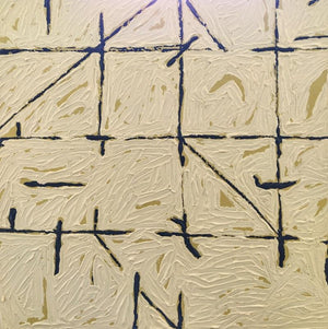 Untitled 7 (Intersecting Rhythms) by Sunny Malwatkar, Original Acrylic Abstract Painting on Canvas, Medium Square Wall Art