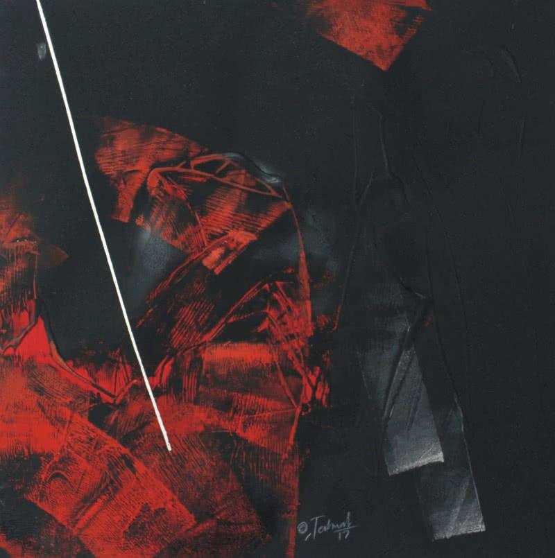 Abstract oil painting titled 'Untitled 7', 20x20 inches, by artist Sudhir Talmale on Paper