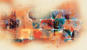 Abstract mixed media painting titled 'Untitled 7', 36x60 inches, by artist Sunil Balkawade on Canvas