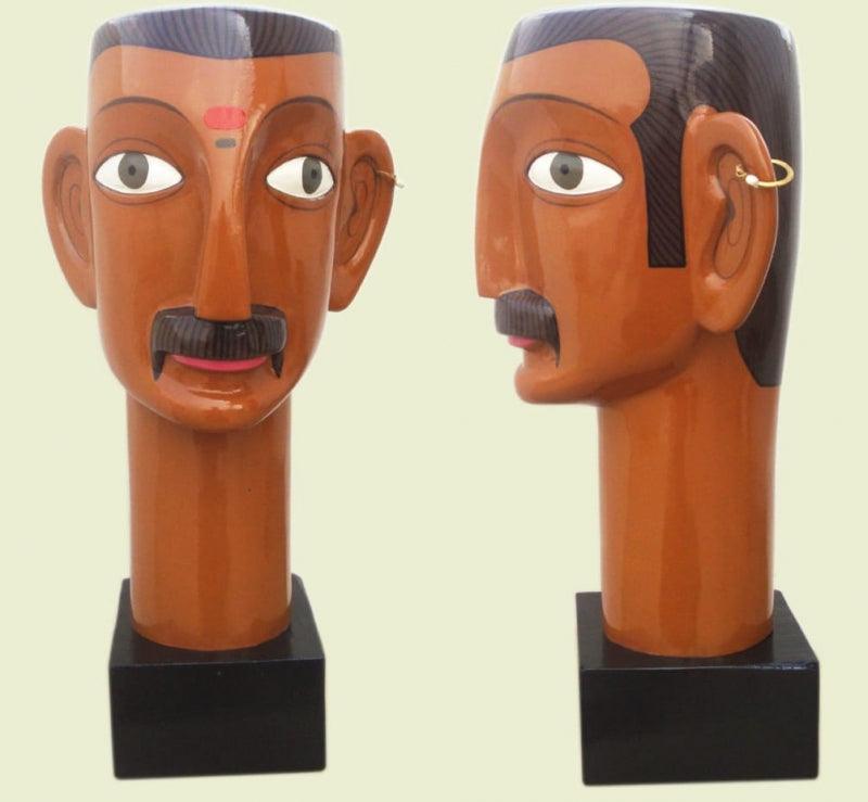 Figurative sculpture titled 'Untitled 7', 18x10x10 inches, by artist Narsimlu Kandi on Fiberglass, Acrylic