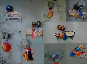 Fantasy mixed media painting titled 'Untitled 7', 36x48 inches, by artist Pragnesh Patel on Canvas