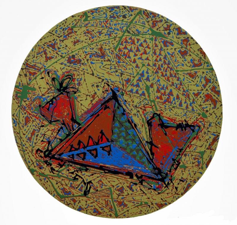 Abstract printmaking titled 'Untitled 7', 28x20 inches, by artist Nitin Dongare on Paper