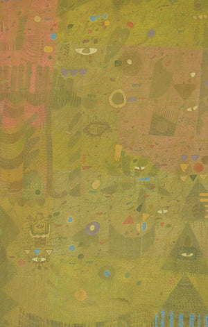 Abstract mixed media painting titled 'Untitled 7', 48x30 inches, by artist Yashvant Singh on Canvas