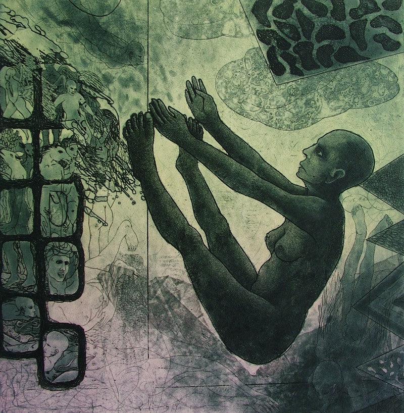 contemporary printmaking titled 'Untitled 7', 30x22 inches, by artist Rakesh Bani on Paper