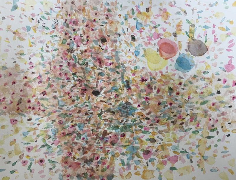 Abstract watercolor painting titled 'Untitled 7', 27x35 inches, by artist Bhanu Prakash on Paper