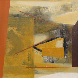 Untitled 7 (Earthen Harmony) by Somanth Adamane, Original Acrylic Abstract Painting on Canvas, X-Small Square Wall Art